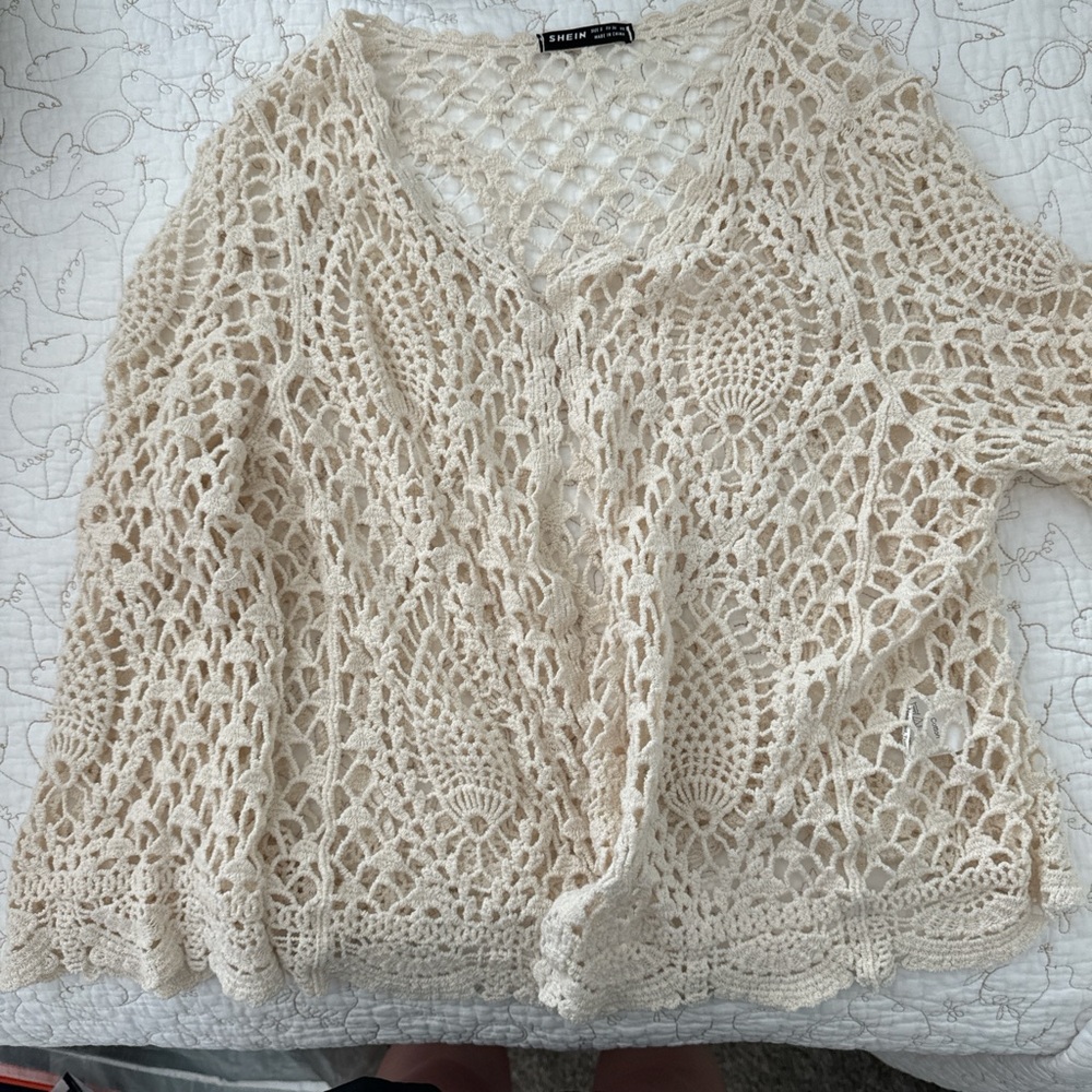 SHEIN crochet sweater